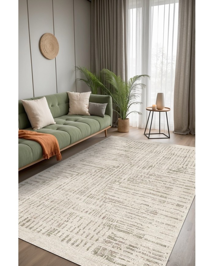 Nisay Modern Şönil Pamuk Tabanlı Yıkanabilen Kaydırmaz Antibakteriyel  Salon Halısı