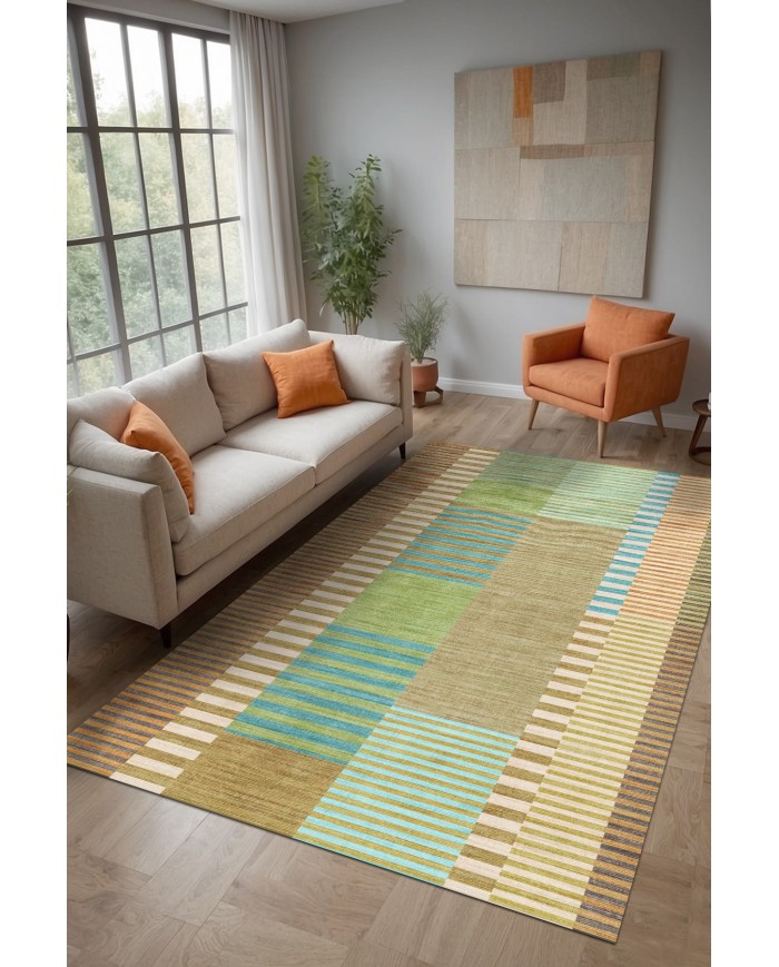 Saltes Modern Şönil Pamuk Tabanlı Yıkanabilen Kaydırmaz Antibakteriyel  Salon Halısı