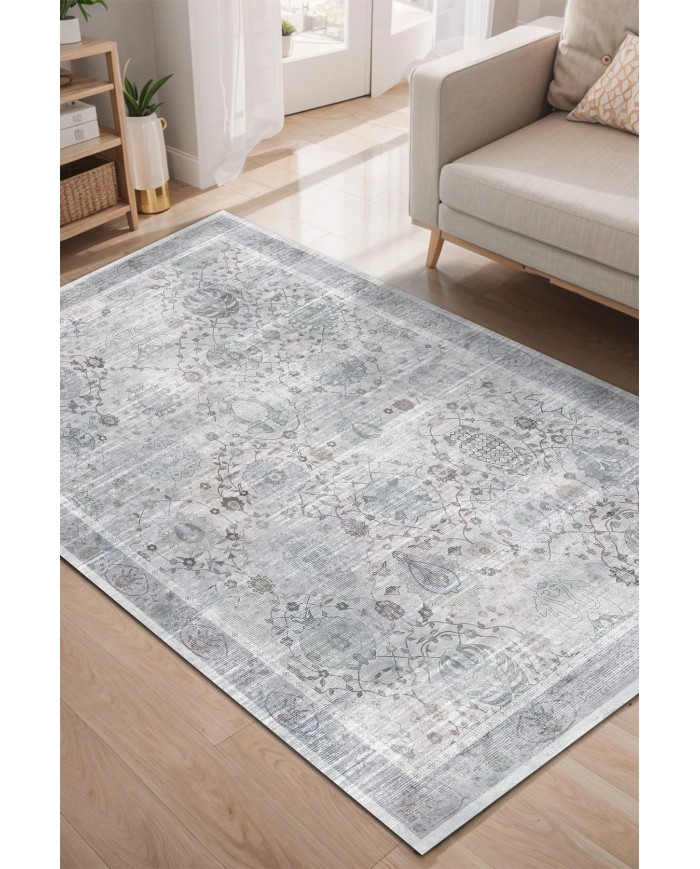 Vonno Kadife Yıkanabilir Kaymaz Pamuk Tabanlı Antibakteriyel Salon Halısı