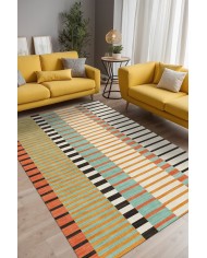 Melesna Modern Şönil Pamuk Tabanlı Yıkanabilen Kaydırmaz Antibakteriyel  Salon Halısı