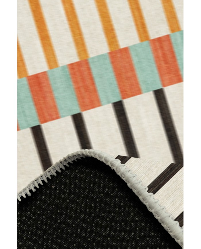 Melesna Modern Şönil Pamuk Tabanlı Yıkanabilen Kaydırmaz Antibakteriyel  Salon Halısı