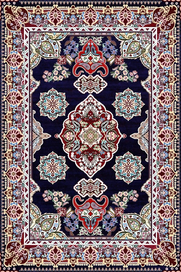 Perlan Modern Kadife Desenli Pamuk Tabanlı Yıkanabilen Kaydırmaz Antibakteriyel Salon Halısı