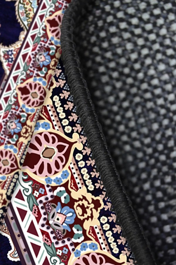 Perlan Modern Kadife Desenli Pamuk Tabanlı Yıkanabilen Kaydırmaz Antibakteriyel Salon Halısı