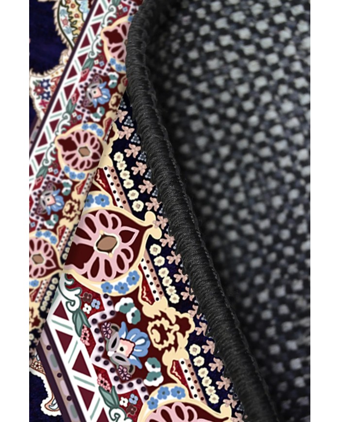 Perlan Modern Kadife Desenli Pamuk Tabanlı Yıkanabilen Kaydırmaz Antibakteriyel Salon Halısı