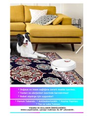 Perlan Modern Kadife Desenli Pamuk Tabanlı Yıkanabilen Kaydırmaz Antibakteriyel Salon Halısı
