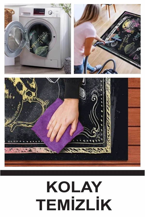Elise Modern Kadife Desenli Pamuk Tabanlı Yıkanabilen Kaydırmaz Antibakteriyel Mutfak Halısı Elise Modern Kadife Desenli Pamuk Tabanlı Yıkanabilen Kaydırmaz Antibakteriyel Mutfak Halısı