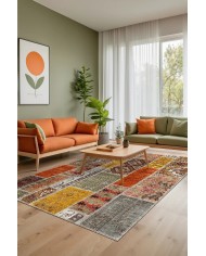 Zaha Modern Kadife Desenli Pamuk Tabanlı Yıkanabilen Kaydırmaz Antibakteriyel Salon Halısı