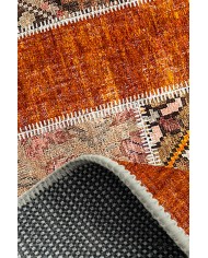 Zaha Modern Kadife Desenli Pamuk Tabanlı Yıkanabilen Kaydırmaz Antibakteriyel Salon Halısı