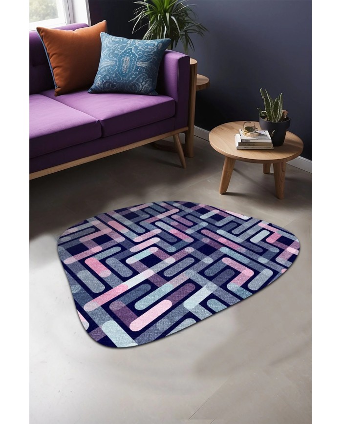 Asel Şönil Yıkanabilir Kaymaz Pamuk Tabanlı Antibakteriyel Asimetrik Halı