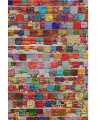 Trop Modern Kadife Desenli Pamuk Tabanlı Yıkanabilen Kaydırmaz Antibakteriyel Salon Halısı