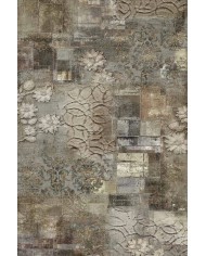 Gurma Modern Kadife Desenli Pamuk Tabanlı Yıkanabilen Kaydırmaz Antibakteriyel Salon Halısı