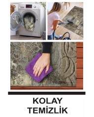 Gurma Modern Kadife Desenli Pamuk Tabanlı Yıkanabilen Kaydırmaz Antibakteriyel Salon Halısı