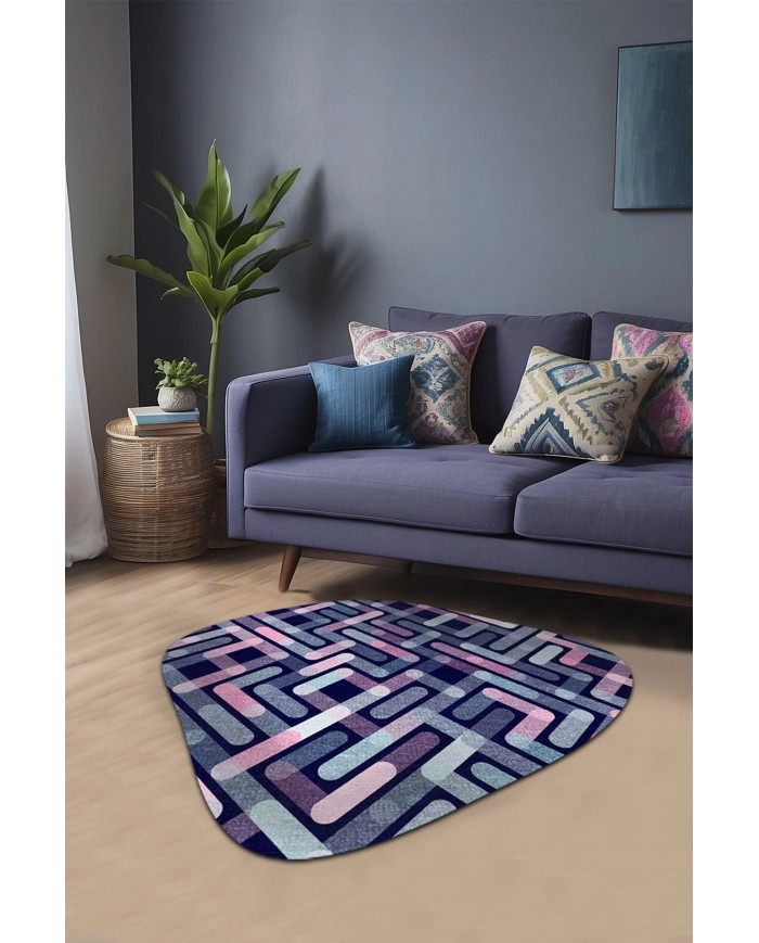 Asel Şönil Yıkanabilir Kaymaz Pamuk Tabanlı Antibakteriyel Asimetrik Halı