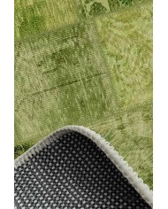 Berta Modern Kadife Desenli Pamuk Tabanlı Yıkanabilen Kaydırmaz Antibakteriyel Salon Halısı