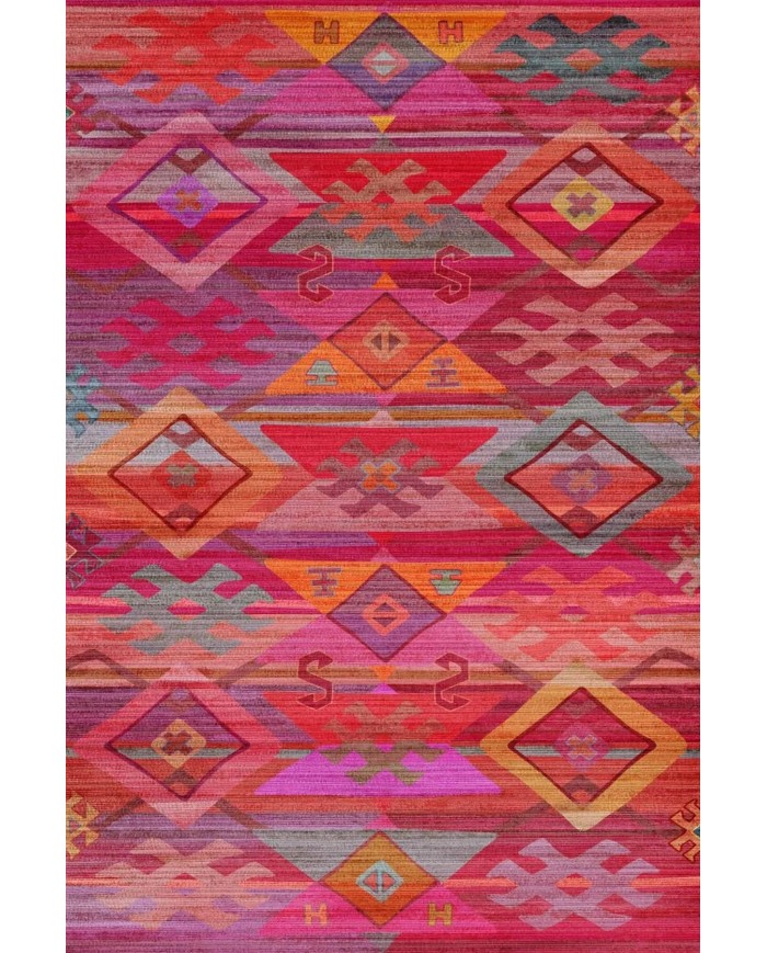 Golfe Modern Kadife Desenli Pamuk Tabanlı Yıkanabilen Kaydırmaz Antibakteriyel Salon Halısı