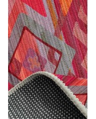 Golfe Modern Kadife Desenli Pamuk Tabanlı Yıkanabilen Kaydırmaz Antibakteriyel Salon Halısı