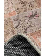 Mora Modern Kadife Desenli Pamuk Tabanlı Yıkanabilen Kaydırmaz Antibakteriyel Salon Halısı