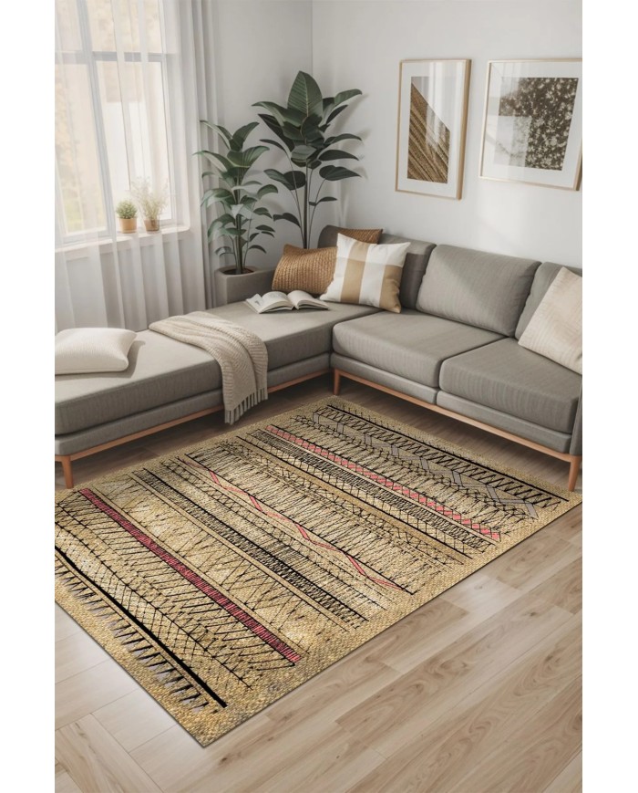 Laslva Iskandinav Kadife Pamuk Taban Kaymaz Yıkanabilen Antibakteriyel Yolluk