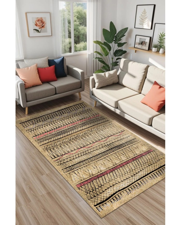 Laslva Iskandinav Kadife Pamuk Taban Kaymaz Yıkanabilen Antibakteriyel Yolluk