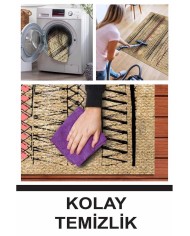 Laslva Iskandinav Kadife Pamuk Taban Kaymaz Yıkanabilen Antibakteriyel Yolluk