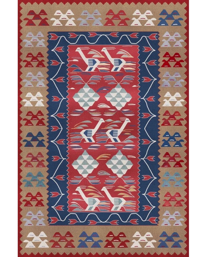 Petra Modern Kadife Desenli Pamuk Tabanlı Yıkanabilen Kaydırmaz Antibakteriyel Salon Halısı