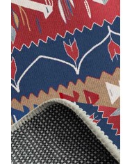 Petra Modern Kadife Desenli Pamuk Tabanlı Yıkanabilen Kaydırmaz Antibakteriyel Salon Halısı