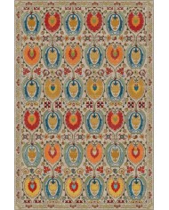 Natura Modern Kadife Desenli Pamuk Tabanlı Yıkanabilen Kaydırmaz Antibakteriyel Salon Halısı