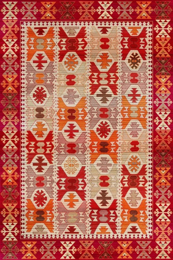 Kora Modern Kadife Desenli Pamuk Tabanlı Yıkanabilen Kaydırmaz Antibakteriyel Salon Halısı