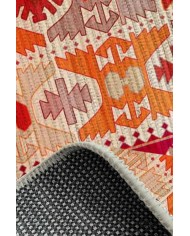 Kora Modern Kadife Desenli Pamuk Tabanlı Yıkanabilen Kaydırmaz Antibakteriyel Salon Halısı