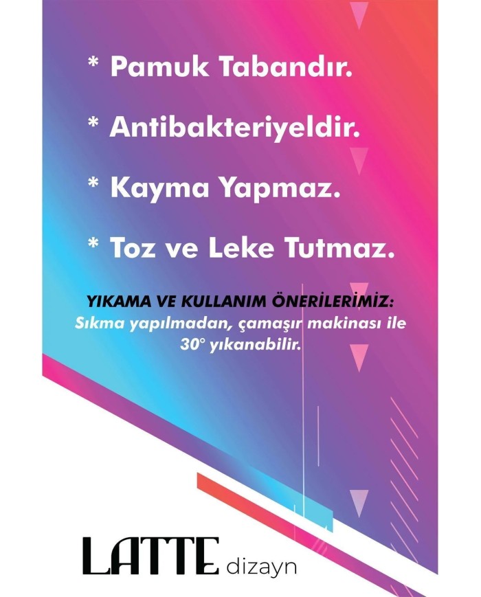 Monsa Karabağ Kadife Çiçek Desenli Pamuk Taban Kaymaz Yıkanabilen Antibakteriyel Yolluk