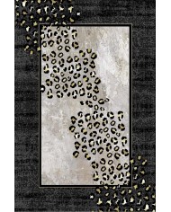 Mondego Modern Kadife Leopar Pamuk Taban Kaymaz Yıkanabilen Antibakteriyel Yolluk