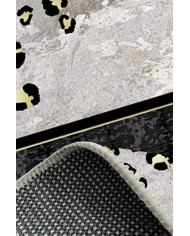 Mondego Modern Kadife Leopar Pamuk Taban Kaymaz Yıkanabilen Antibakteriyel Yolluk