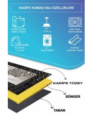 Mondego Modern Kadife Leopar Pamuk Taban Kaymaz Yıkanabilen Antibakteriyel Yolluk