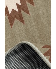 Diaz Modern Kadife Desenli Pamuk Tabanlı Yıkanabilen Kaydırmaz Antibakteriyel Salon Halısı