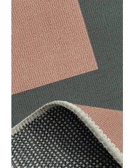 Fobcolors Modern Kadife Desenli Pamuk Tabanlı Yıkanabilen Kaydırmaz Antibakteriyel Salon Halısı