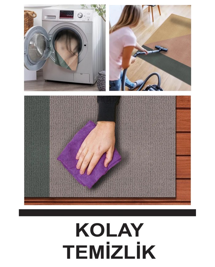 Fobcolors Modern Kadife Desenli Pamuk Tabanlı Yıkanabilen Kaydırmaz Antibakteriyel Salon Halısı