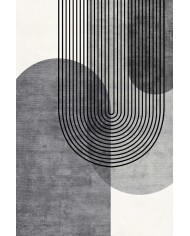 Sare Modern Kadife Desenli Pamuk Tabanlı Yıkanabilen Kaydırmaz Antibakteriyel Salon Halısı