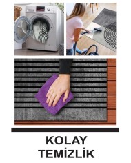 Sare Modern Kadife Desenli Pamuk Tabanlı Yıkanabilen Kaydırmaz Antibakteriyel Salon Halısı