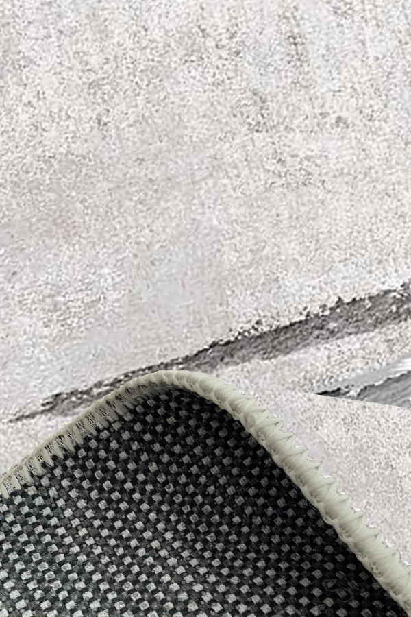 Lareny Modern Kadife Desenli Pamuk Tabanlı Yıkanabilen Kaydırmaz Antibakteriyel Salon Halısı