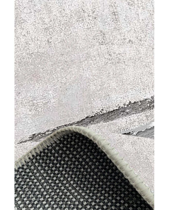 Lareny Modern Kadife Desenli Pamuk Tabanlı Yıkanabilen Kaydırmaz Antibakteriyel Salon Halısı