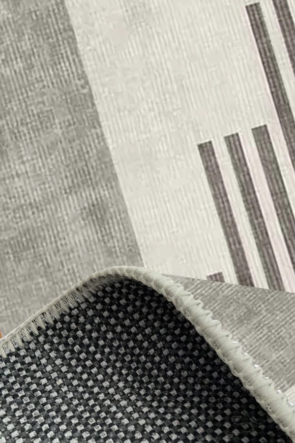 Carie Modern Kadife Desenli Pamuk Tabanlı Yıkanabilen Kaydırmaz Antibakteriyel Salon Halısı