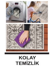 Adani Modern Kadife Desenli Pamuk Tabanlı Yıkanabilen Kaydırmaz Antibakteriyel Salon Halısı