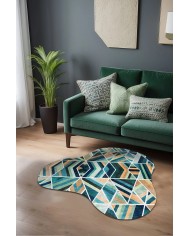 Delto Şönil Yıkanabilir Kaymaz Pamuk Tabanlı Antibakteriyel Asimetrik Halı