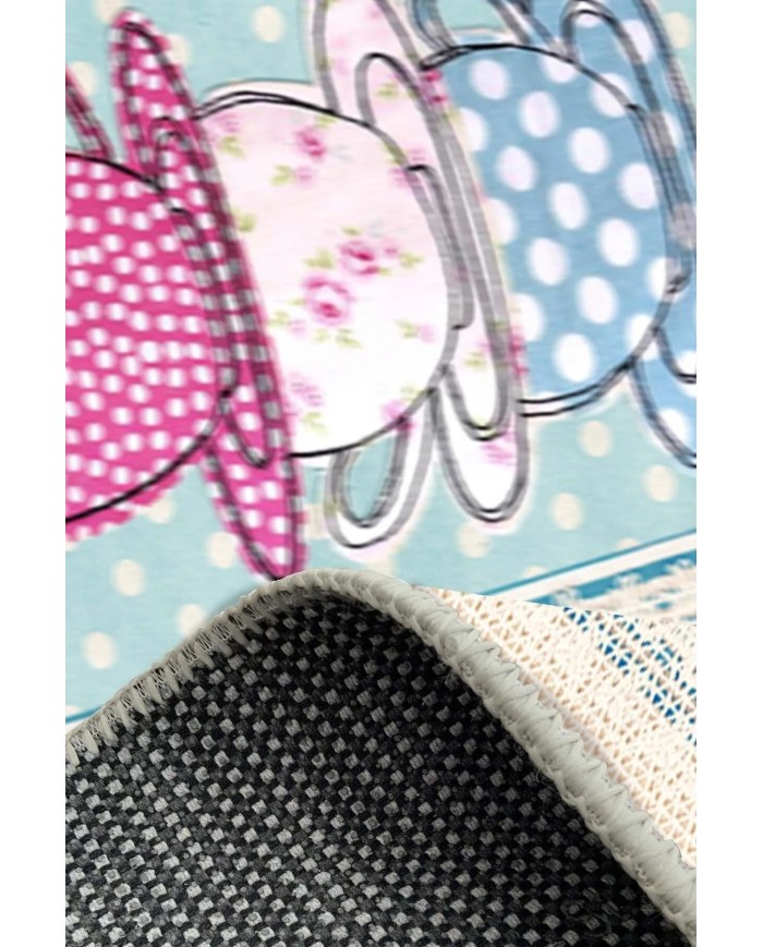 Odaly Modern Kadife Modern Pamuk Tabanlı Yıkanabilen Kaydırmaz Antibakteriyel Mutfak Halısı