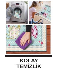 Odaly Modern Kadife Modern Pamuk Tabanlı Yıkanabilen Kaydırmaz Antibakteriyel Mutfak Halısı