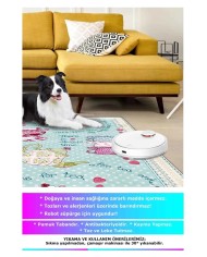 Odaly Modern Kadife Modern Pamuk Tabanlı Yıkanabilen Kaydırmaz Antibakteriyel Mutfak Halısı