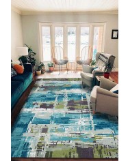 Ocımum Patchwork  Kadife  Pamuk Tabanlı Yıkanabilen Kaydırmaz Antibakteriyel Salon Halısı