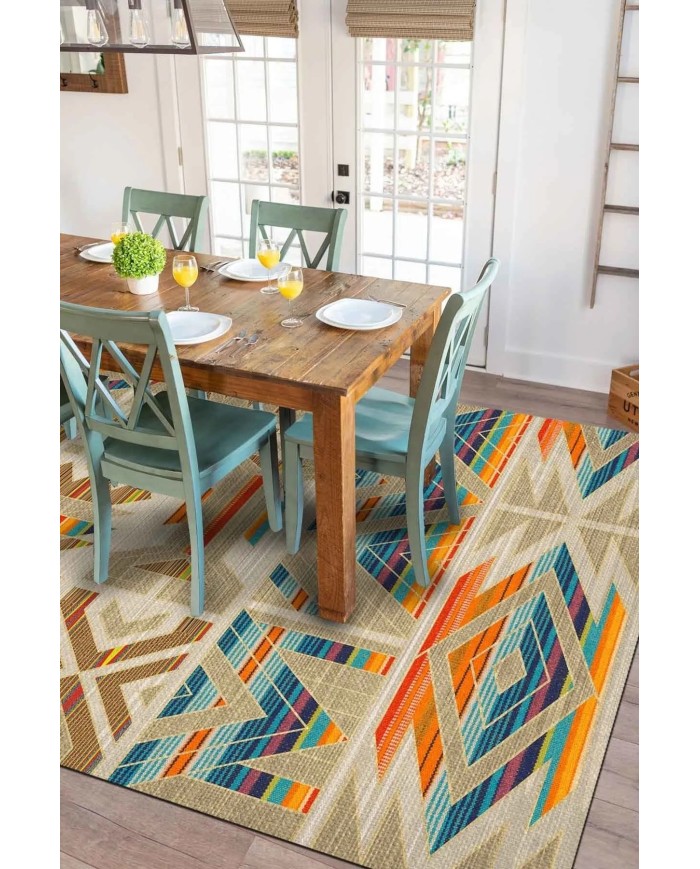 Croce Modern Kadife Desenli Pamuk Tabanlı Yıkanabilen Kaydırmaz Antibakteriyel Salon Halısı