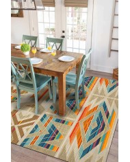 Croce Modern Kadife Desenli Pamuk Tabanlı Yıkanabilen Kaydırmaz Antibakteriyel Salon Halısı