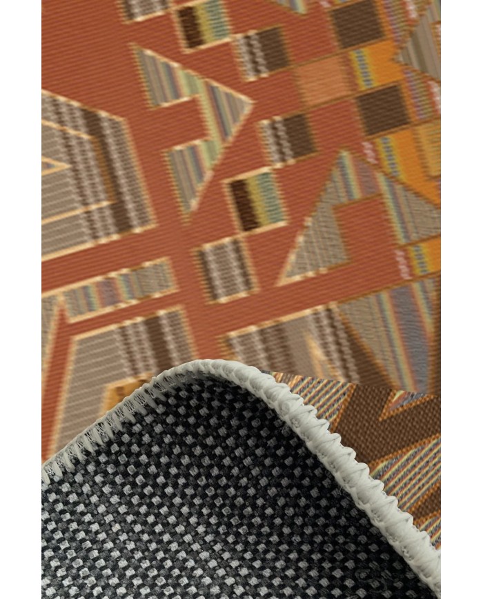 Croce Modern Kadife Desenli Pamuk Tabanlı Yıkanabilen Kaydırmaz Antibakteriyel Salon Halısı